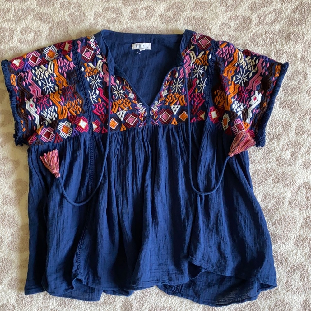 Embroidered Boutique Linen Blouse